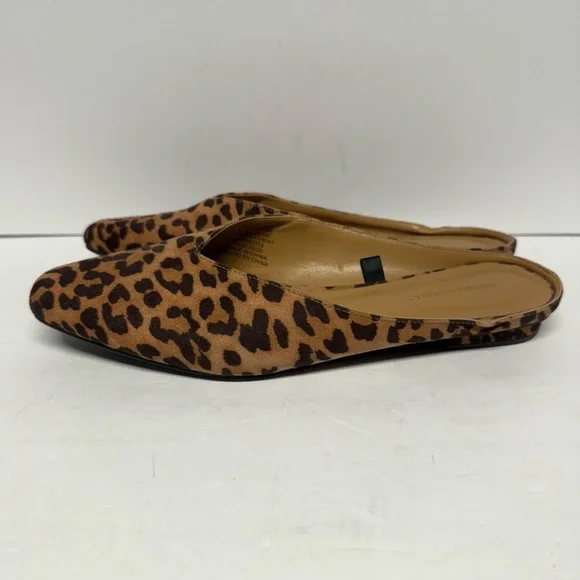 Banana Republic Flats Low Heel Cheetah Print Mules Slide On Shoes Women’s Size 6 - Picture 9 of 11